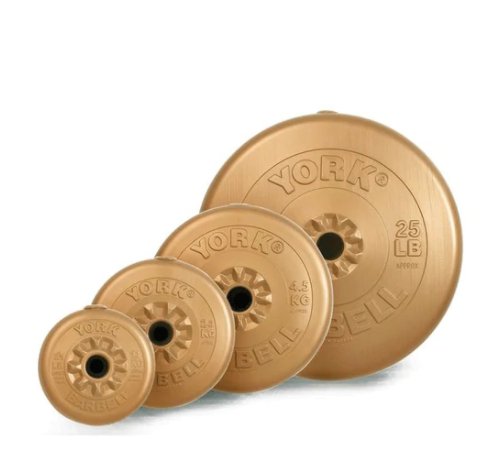 YORK FITNESS VINYL BARBELL PLATES GOLD