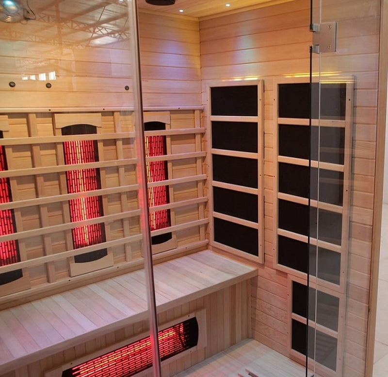 Blisspod, Venetian, Full Spectrum Indoor Premium Canadian Hemlock Ultra Low EMF Sauna, 11 Heaters & Chromotherapy, 3 Person