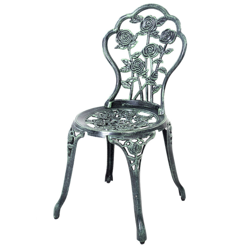 Outdoor Cast Aluminum Patio Furniture Set with Rose Design