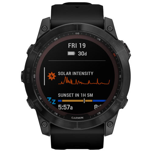 *Garmin Fenix 7X Sapphire Solar 51mm Smartwatch Larger Adventure smartwatch, with Solar Charging Capabilities, Rugged Outdoor Watch with GPS, Touchscreen, Wellness Features - Black/Titanium Back