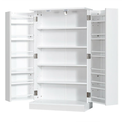 2-Door Kitchen Storage Cabinet Pantry Cabinet with 6 Adjustable Shelves-White