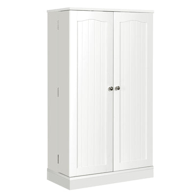 2-Door Kitchen Storage Cabinet Pantry Cabinet with 6 Adjustable Shelves-White