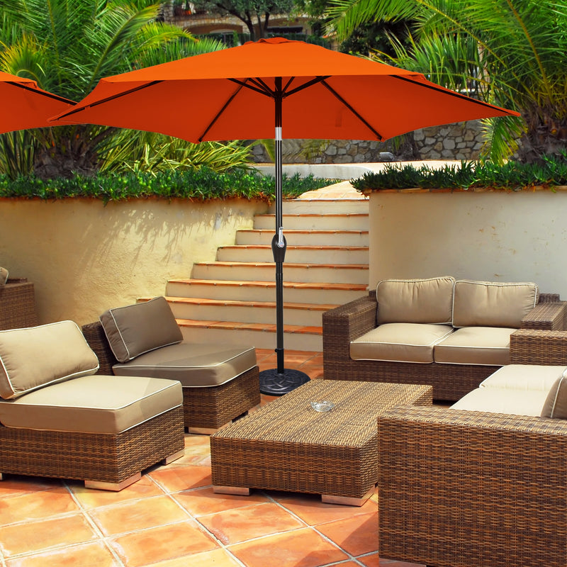 10 Feet Outdoor Patio Umbrella with Tilt Adjustment and Crank-Orange