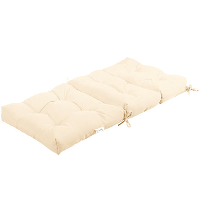 22 x 44 Inch Tufted Outdoor Patio Chair Seating Pad-Beige