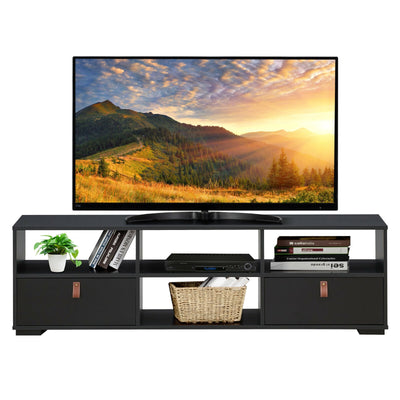 TV Stand Entertainment Media Center Console for TV's up to 60 Inch with Drawers-Black