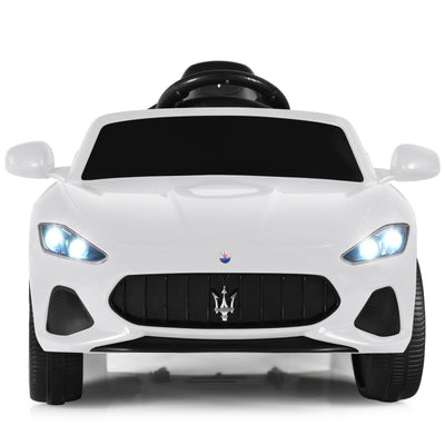 12V Kids Ride-On Car with Remote Control and Lights-White