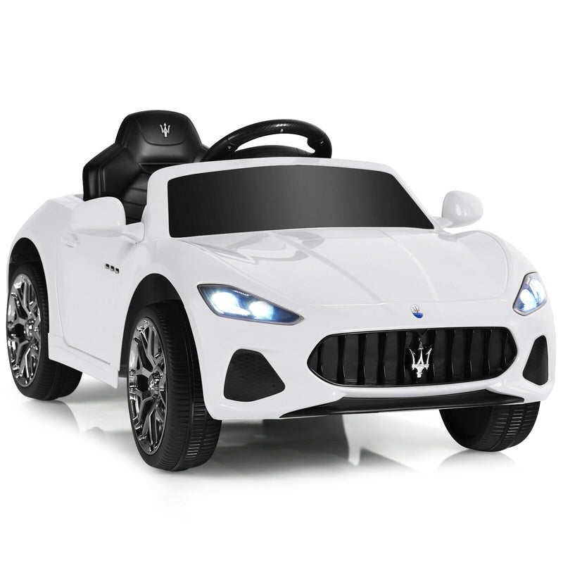 12V Kids Ride-On Car with Remote Control and Lights-White