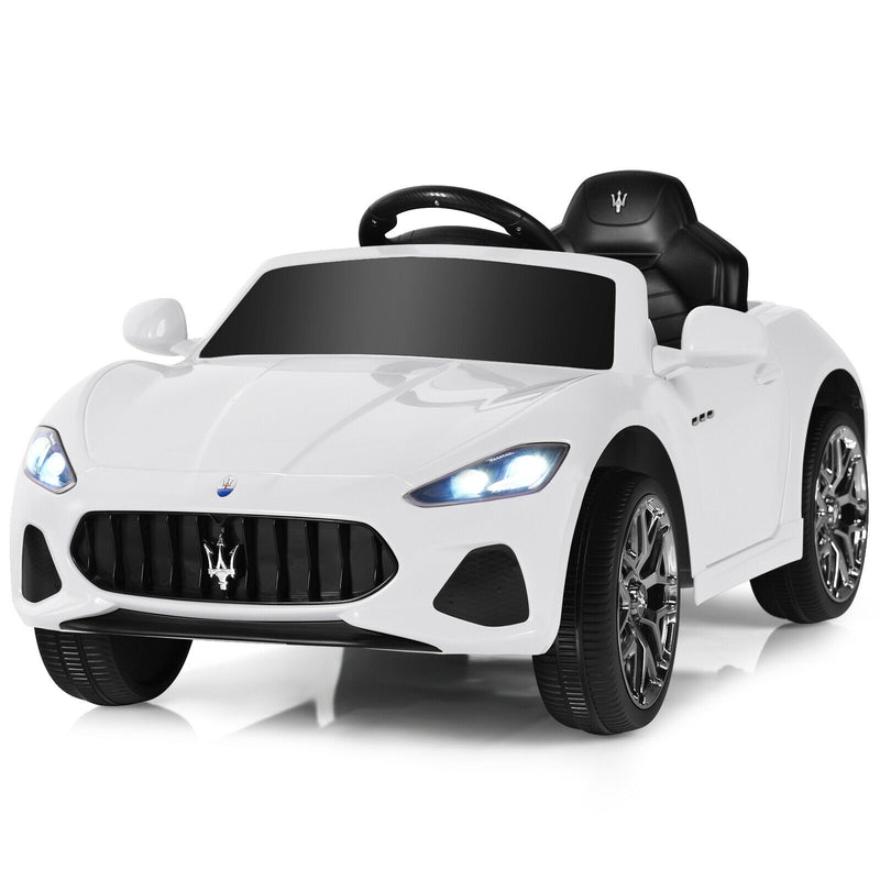 12V Kids Ride-On Car with Remote Control and Lights-White