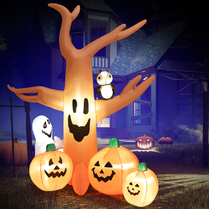 8 Feet Halloween Inflatable Dead Tree with LED Lights