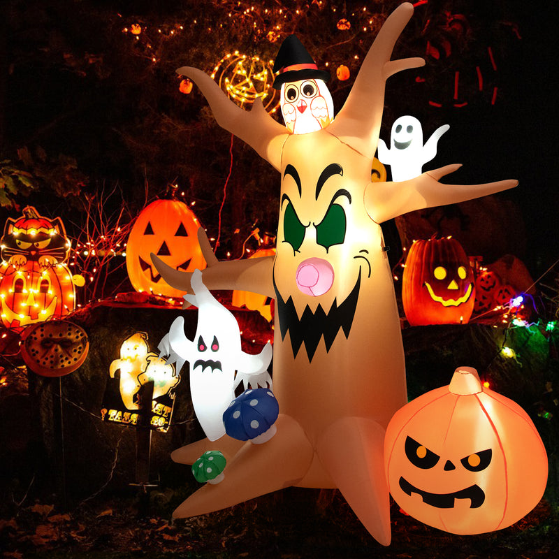 8 Feet Halloween Outdoor Dead Tree with Built-in Led Lights