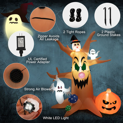 8 Feet Halloween Outdoor Dead Tree with Built-in Led Lights