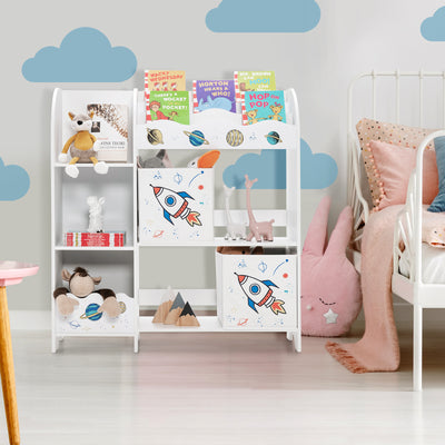 Wooden Children Storage Cabinet with 5 Storage Bins