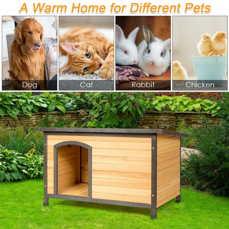 Wood Extreme Weather Resistant Pet Log Cabin-M