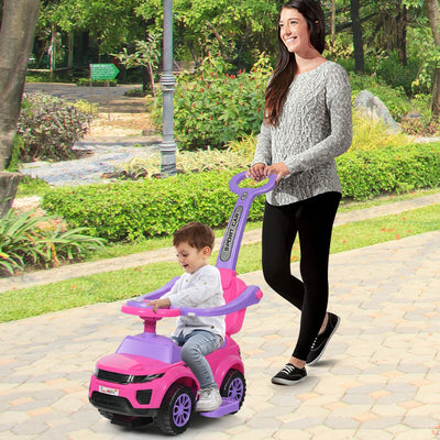 3-In-1 Ride on Push Car Toddler Stroller Sliding Car with Music-Pink