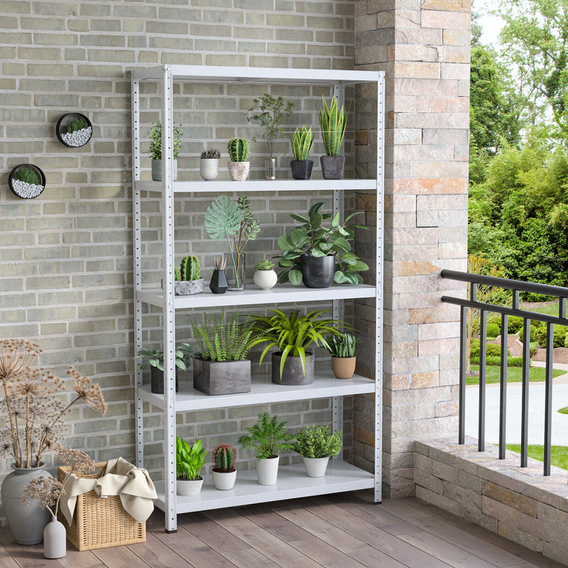 5-Tier Metal Utility Storage Rack for Free Combination-White