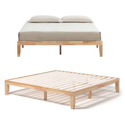 14 Inch King Size Wood Platform Bed Frame-Natural