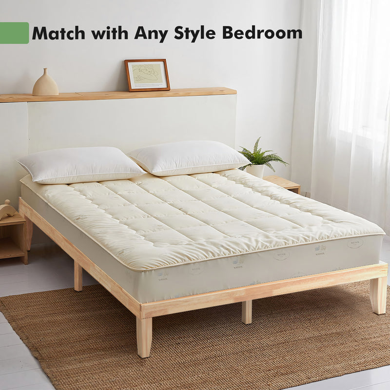 14 Inch King Size Wood Platform Bed Frame-Natural