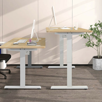 48 Inches Electric Standing Adjustable Desk with Control Panel and USB Port-Beige