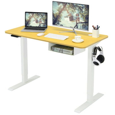 48 Inches Electric Standing Adjustable Desk with Control Panel and USB Port-Beige