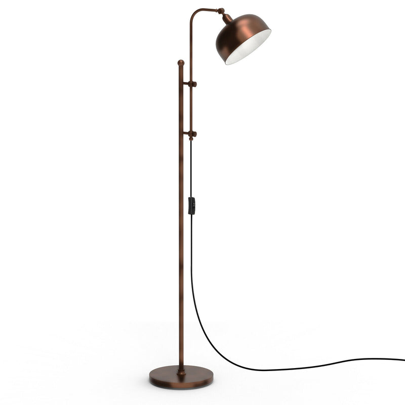 Industrial Floor Standing Pole Lamp with Adjustable Lamp Head