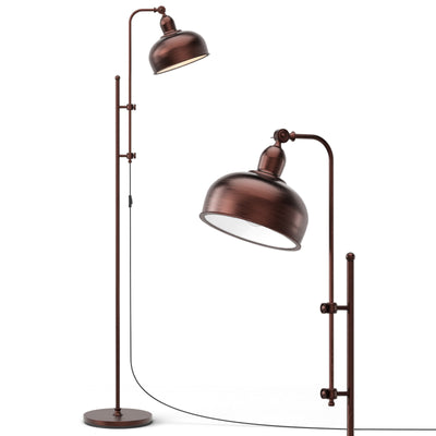 Industrial Floor Standing Pole Lamp with Adjustable Lamp Head