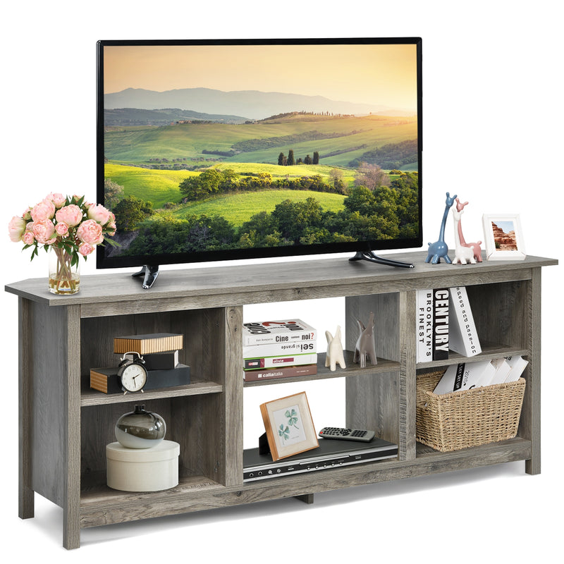 2-Tier Entertainment Media Console Center-Gray