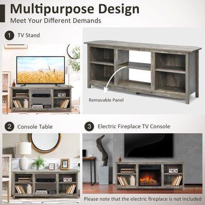 2-Tier Entertainment Media Console Center-Gray