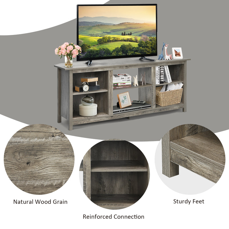 2-Tier Entertainment Media Console Center-Gray