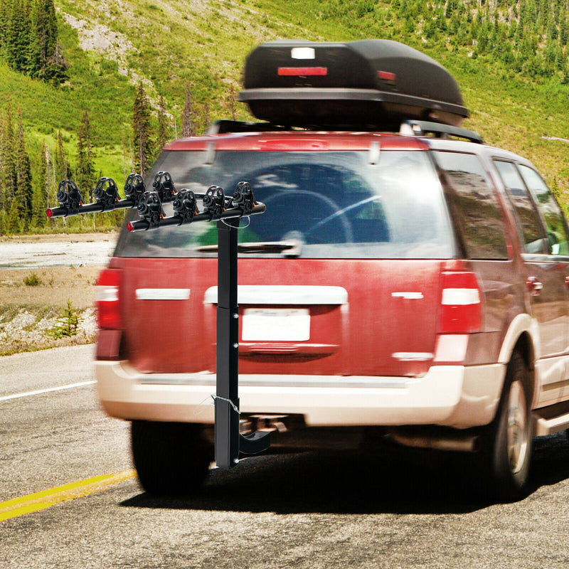 3/4-Bike Hitch Mount Rack with Safety Strap for Car Truck SUV-4-Bike