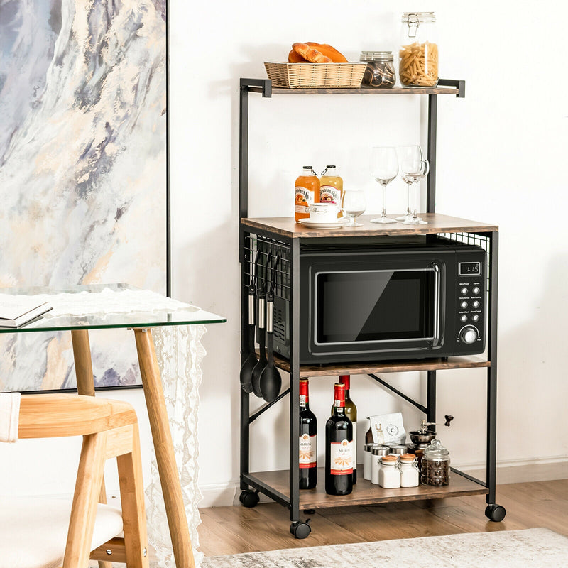 4-Tier Kitchen Baker’s Rack on Wheels