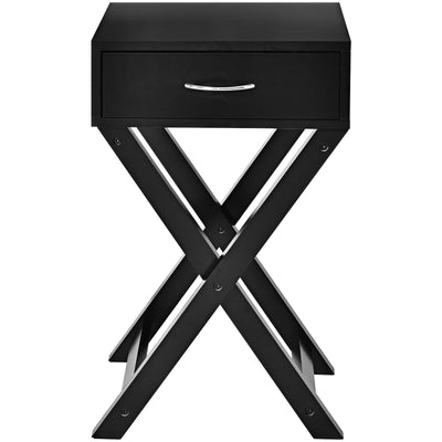 X-Shape Modern Accent Side End Table-Black