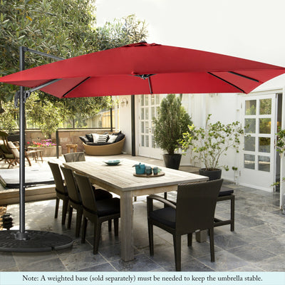 10 x 10 Feet Cantilever Offset Square Patio Umbrella with 3 Tilt Settings-Wine