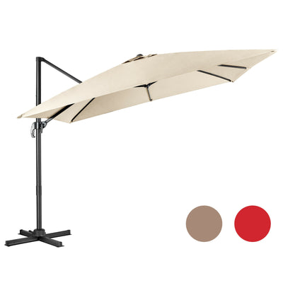 10 x 10 Feet Cantilever Offset Square Patio Umbrella with 3 Tilt Settings-Beige