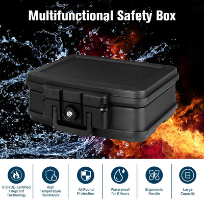 Fireproof Waterproof 30 Minute Safe Box with Lock and Handle-18 x 15 x 7 inches