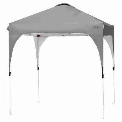 6.6 x 6.6 FT Pop Up Height Adjustable Canopy Tent with Roller Bag-Gray