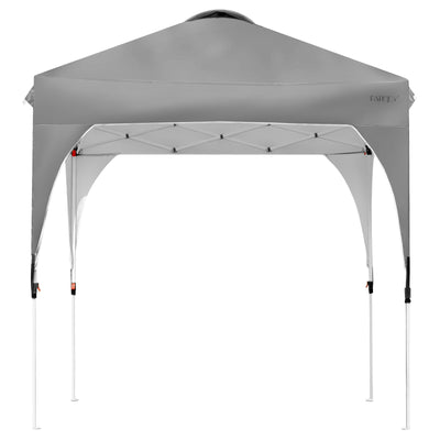 6.6 x 6.6 FT Pop Up Height Adjustable Canopy Tent with Roller Bag-Gray