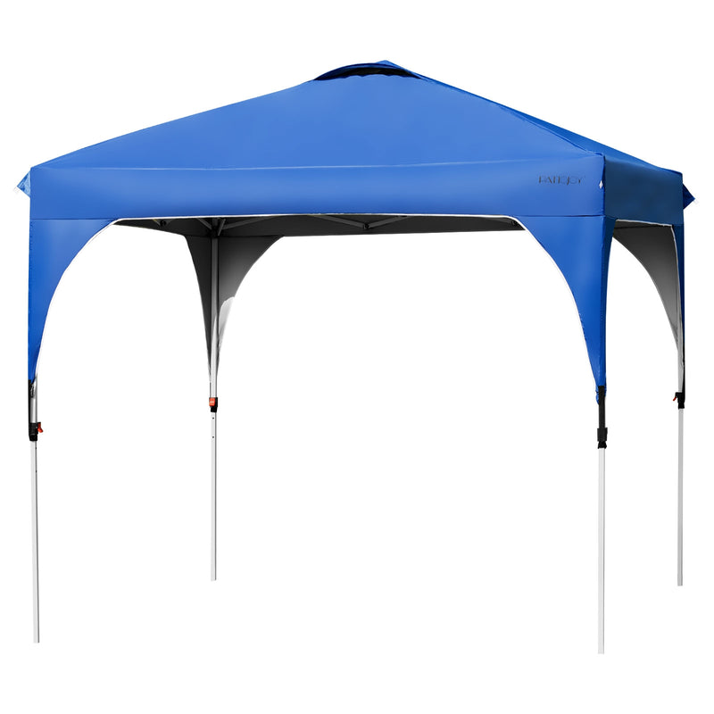 10 Feet x 10 Feet Outdoor Pop-up Camping Canopy Tent with Roller Bag-Blue