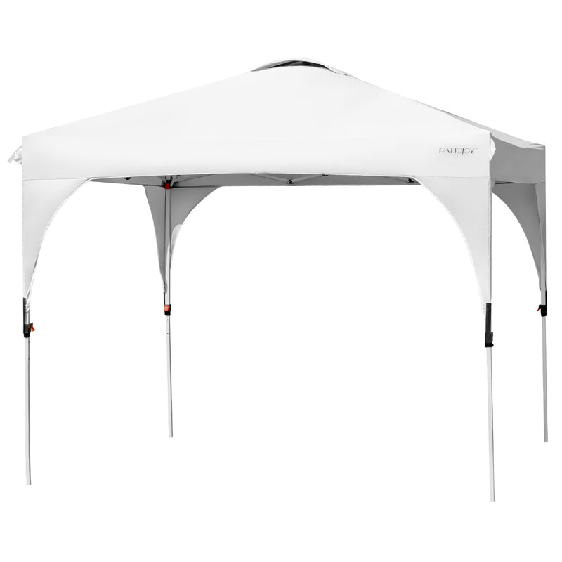 10 Feet x 10 Feet Outdoor Pop-up Camping Canopy Tent with Roller Bag-White