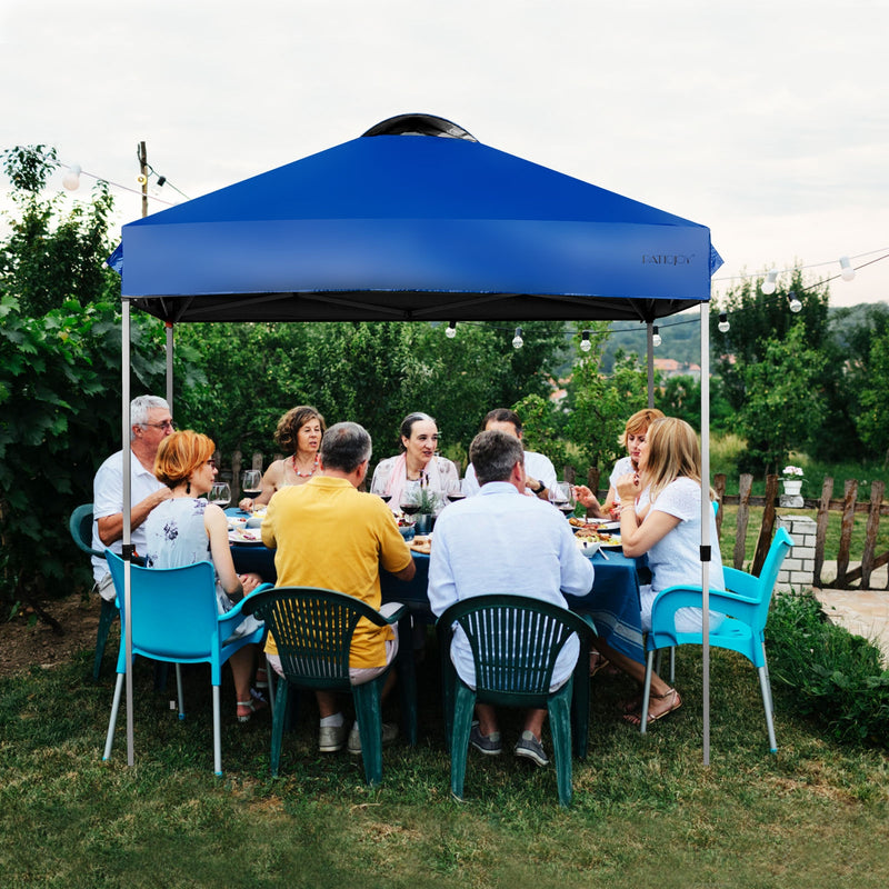 6.6 x 6.6 Feet Outdoor Pop-up Canopy Tent with Roller Bag-Blue