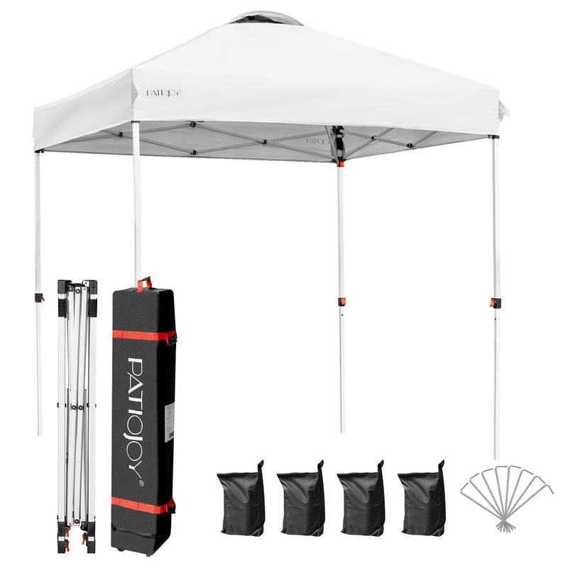 6.6 x 6.6 Feet Outdoor Pop-up Canopy Tent with Roller Bag-White