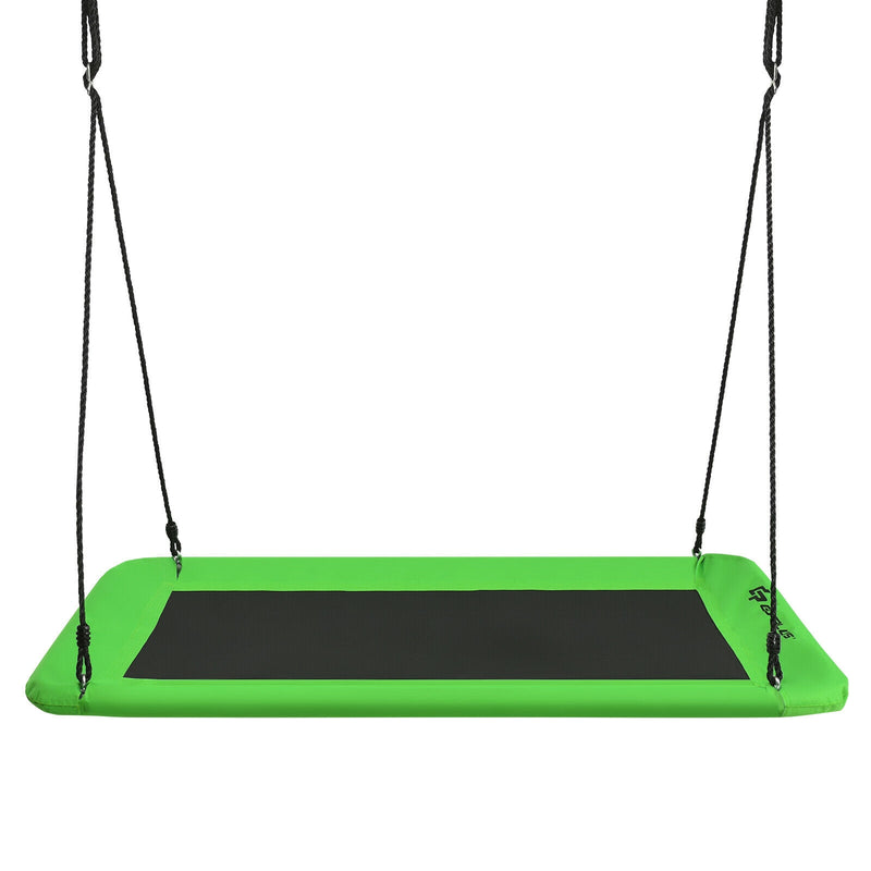 60 Inch Platform Tree Swing Outdoor with 2 Hanging Straps-Green