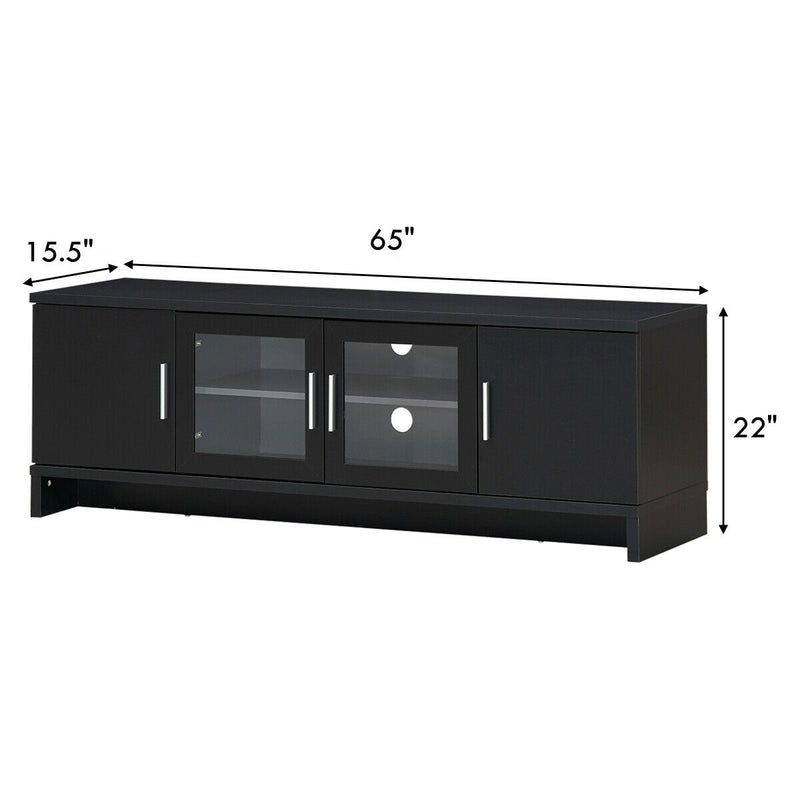 Media Entertainment TV Stand for TVs up to 70 Inch with Adjustable Shelf-Black