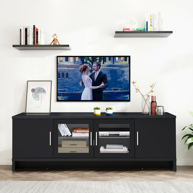 Media Entertainment TV Stand for TVs up to 70 Inch with Adjustable Shelf-Black