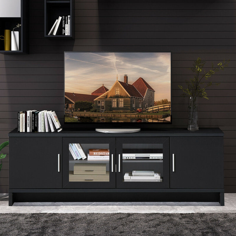 Media Entertainment TV Stand for TVs up to 70 Inch with Adjustable Shelf-Black