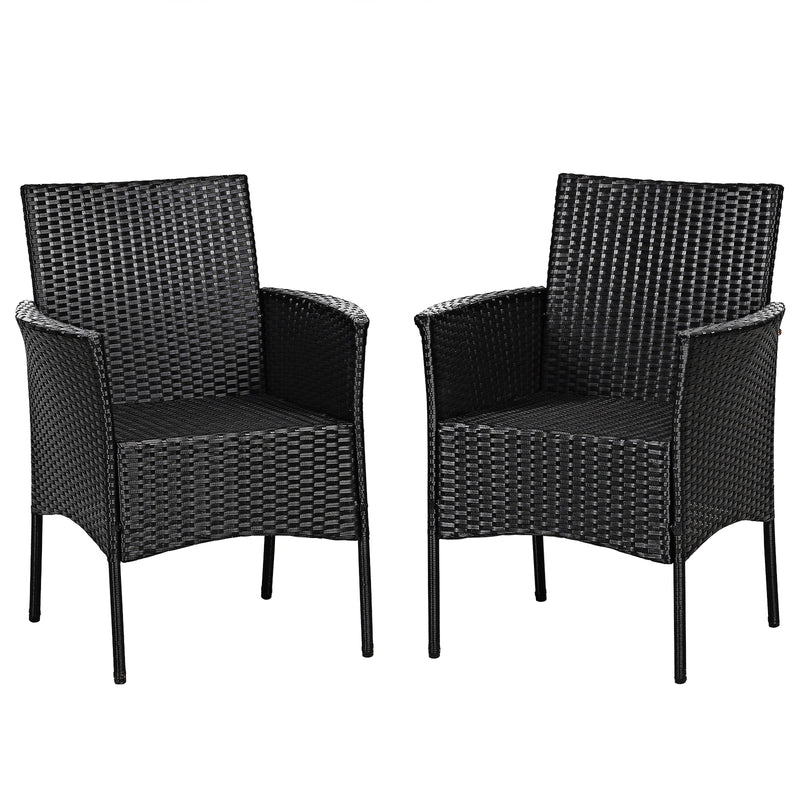 2 Pieces Patio Wicker Chairs with Cozy Seat Cushions