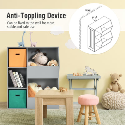 Kids Toy Storage Cabinet Shelf Organizer -Gray