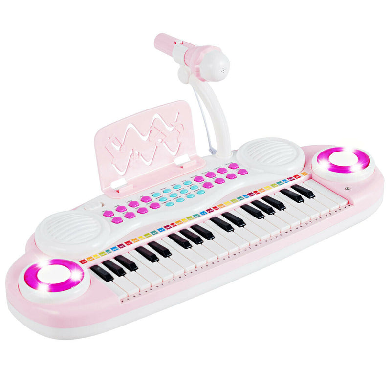 Multifunctional 37 Electric Keyboard Piano with Microphone-Pink