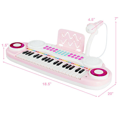 Multifunctional 37 Electric Keyboard Piano with Microphone-Pink