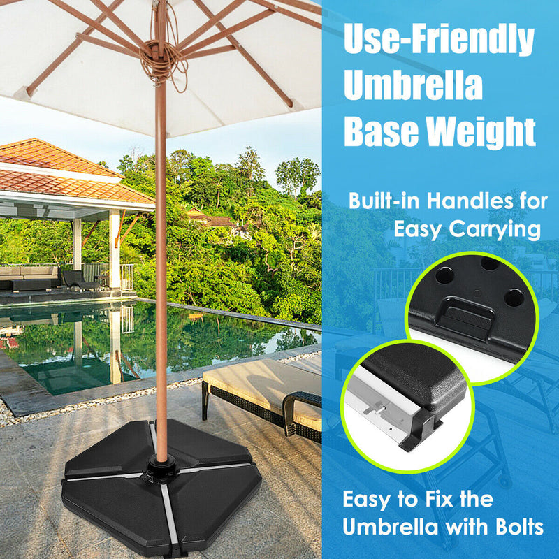 4 Pieces 195 lbs Patio Cantilever Offset Umbrella Base Weight Sand