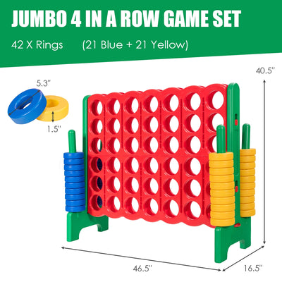 Jumbo 4-to-Score Giant Game Set with 42 Jumbo Rings and Quick-Release Slider-Green